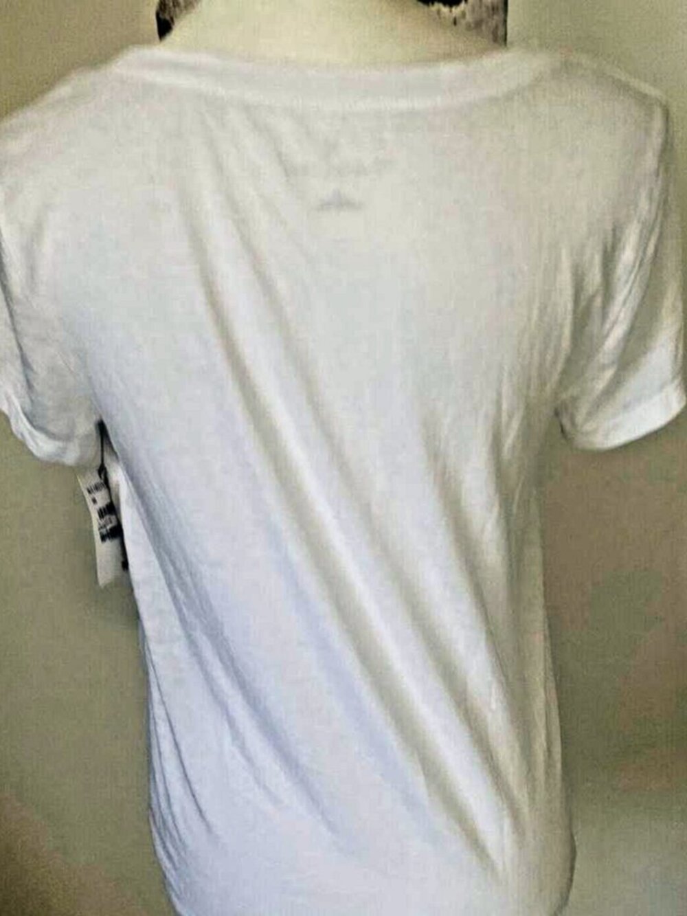 NWT White Crew Neck Side Tie Short Sleeve T‑Shirt Lightweight Knit Casual Top - Picture 2 of 2